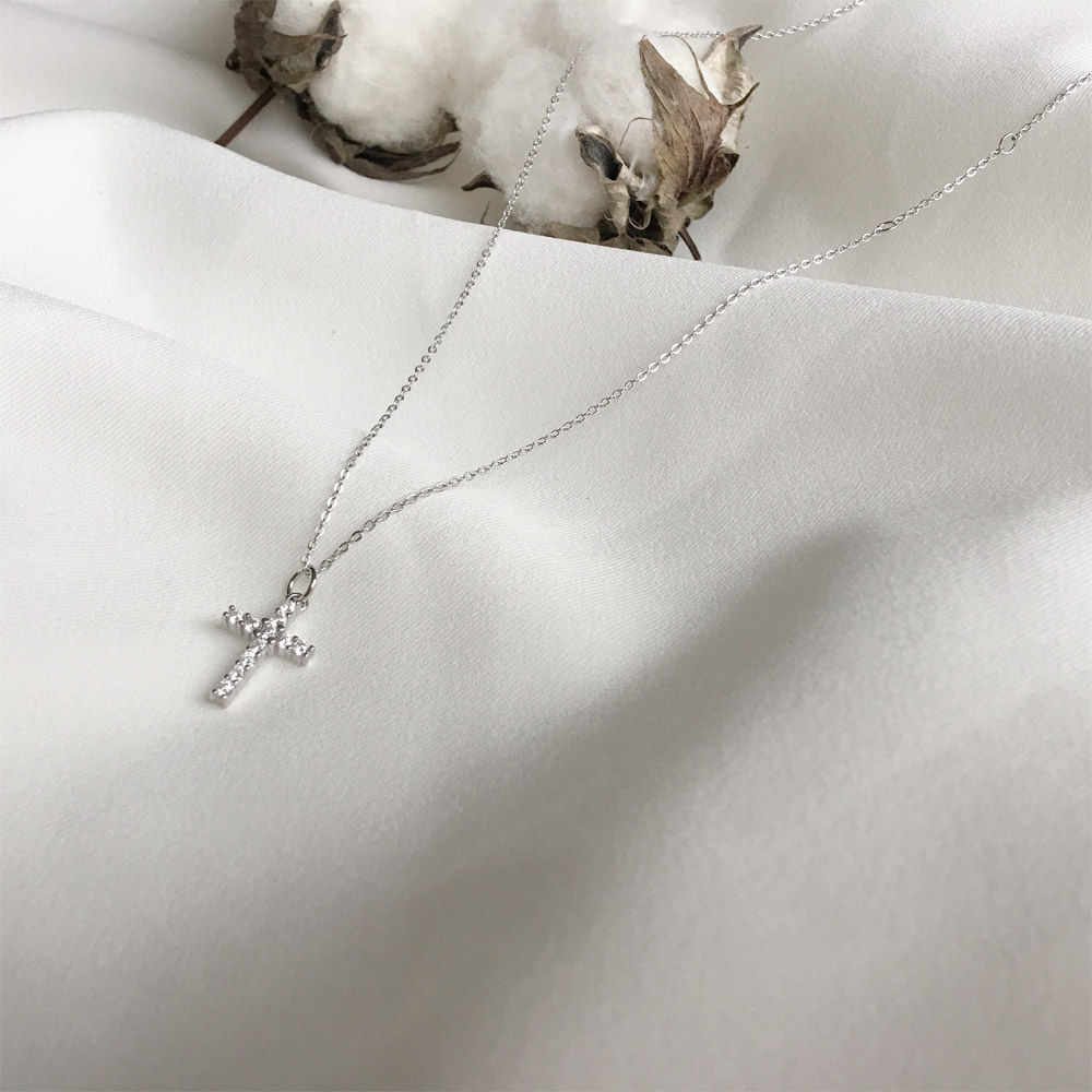 C024十字架锆石项链