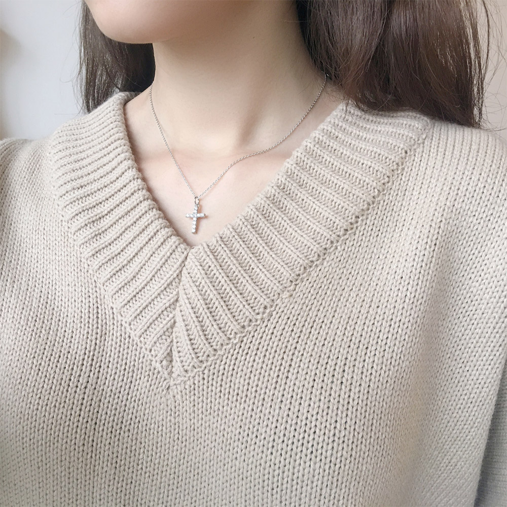 C024十字架锆石项链