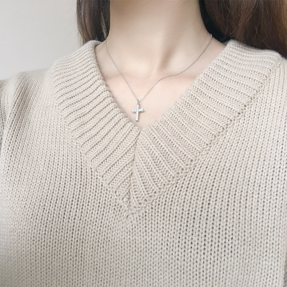 C024十字架锆石项链