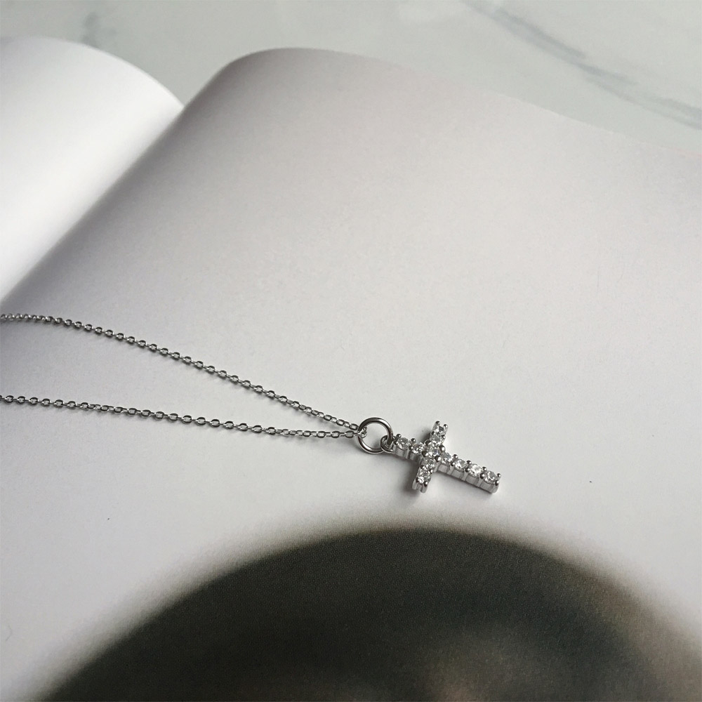 C024十字架锆石项链