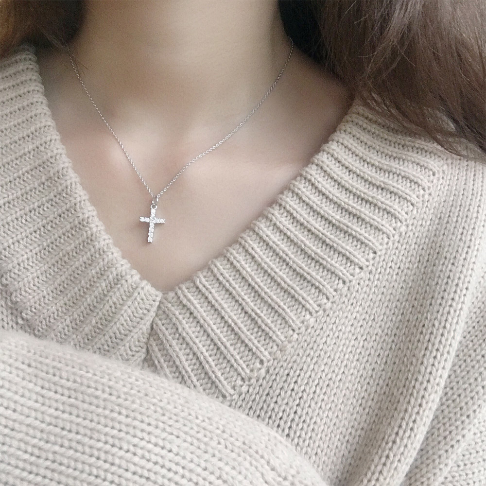 C024十字架锆石项链