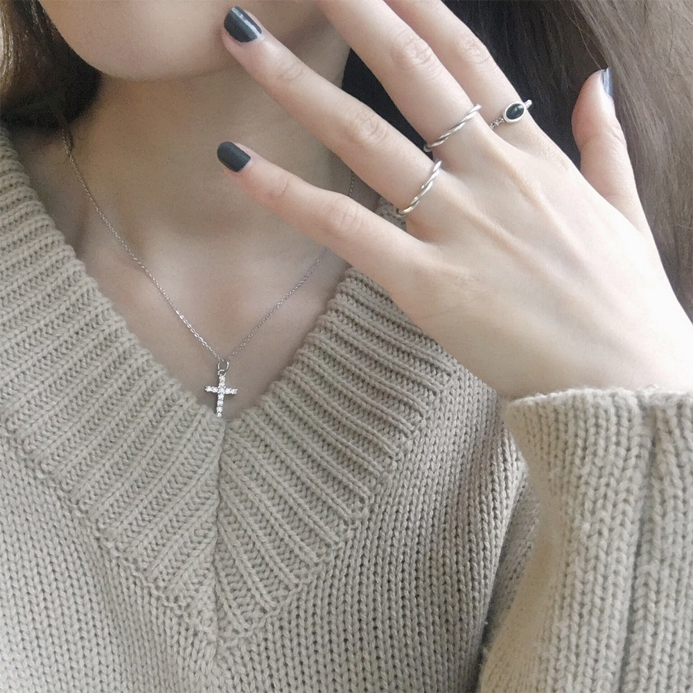 C024十字架锆石项链