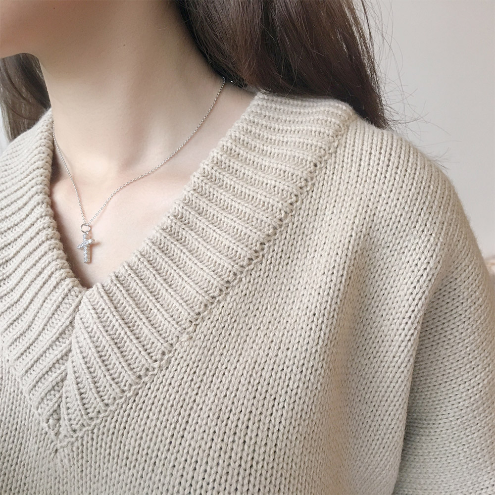 C024十字架锆石项链