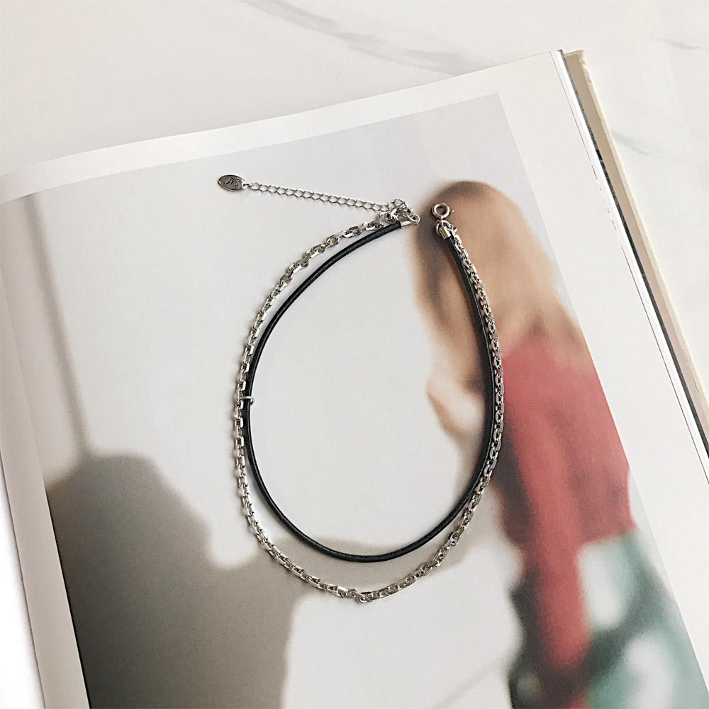 C030真皮链条项链