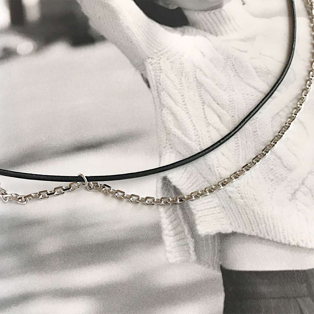 C030真皮链条项链