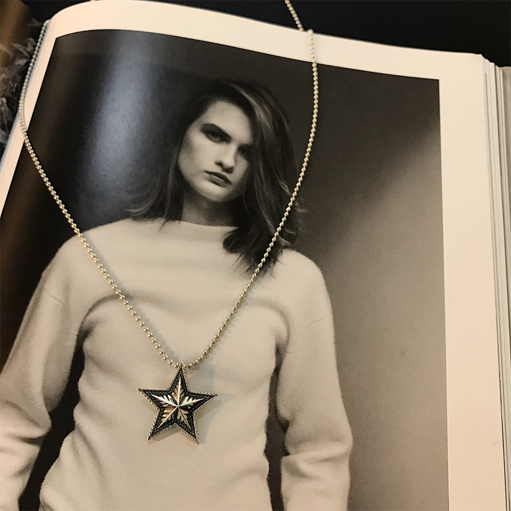 C033复古做旧星星项链