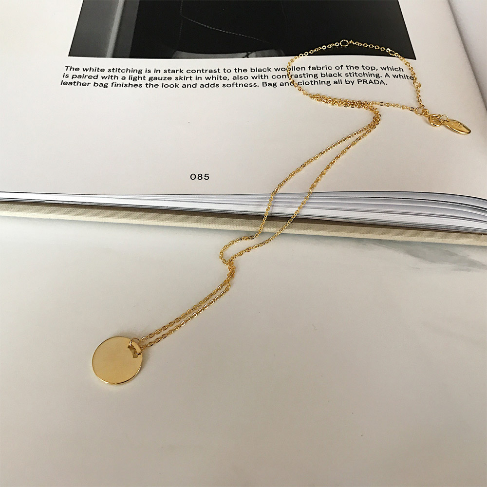 C034金圆片项链