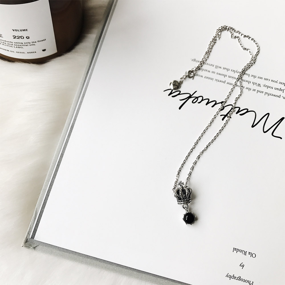 C042黑玛瑙皇冠项链