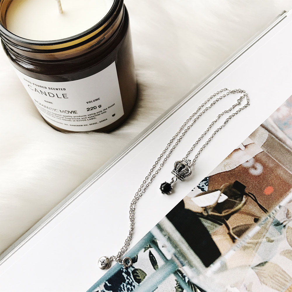 C042黑玛瑙皇冠项链