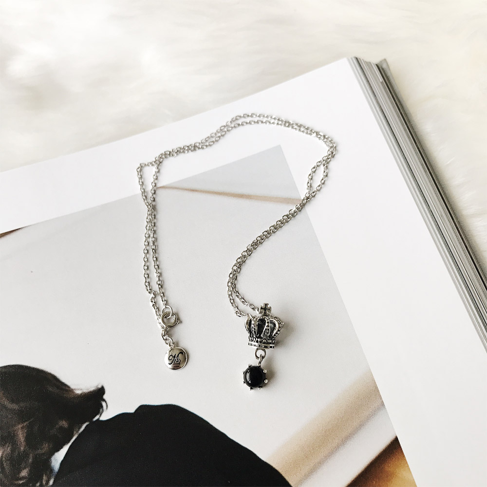 C042黑玛瑙皇冠项链