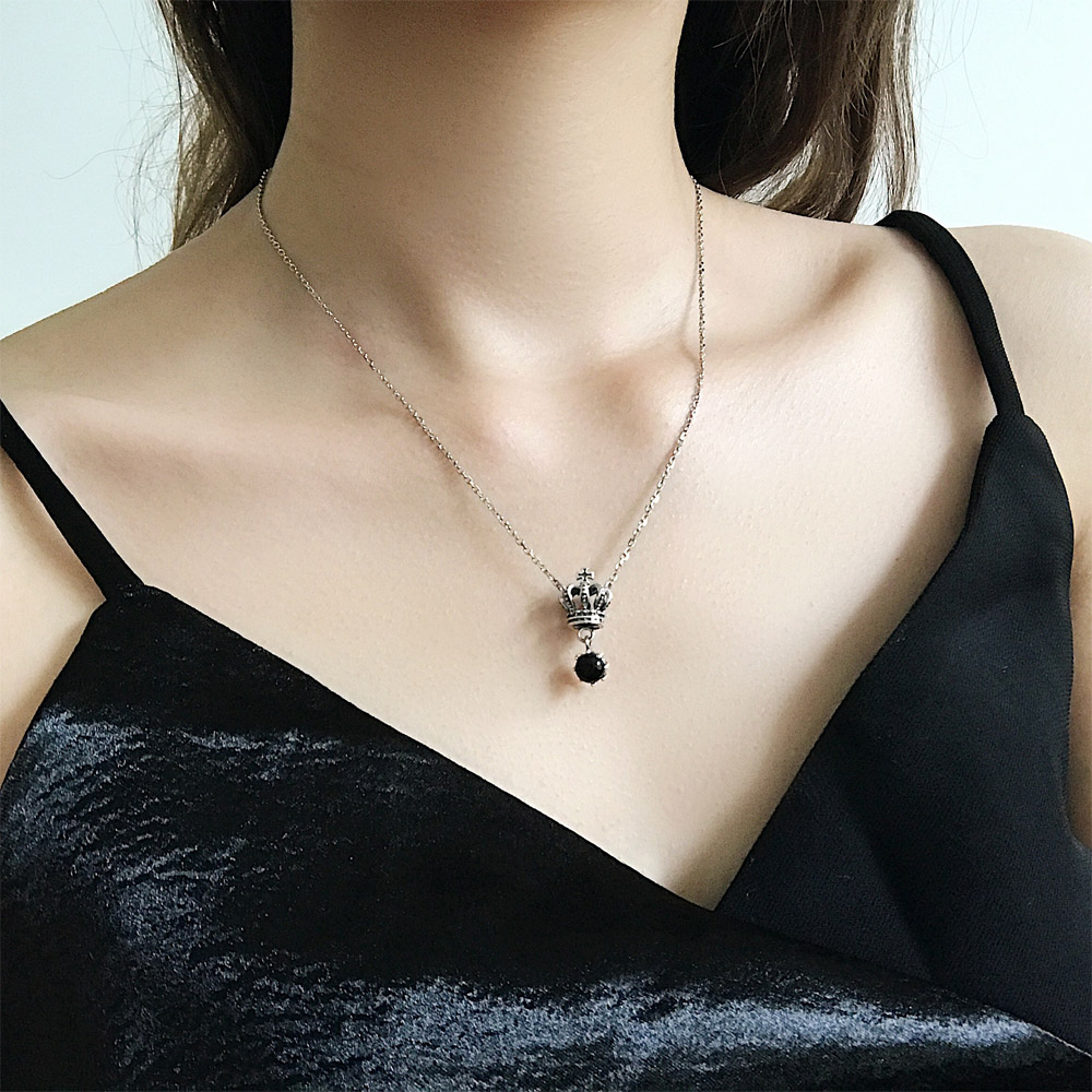 C042黑玛瑙皇冠项链