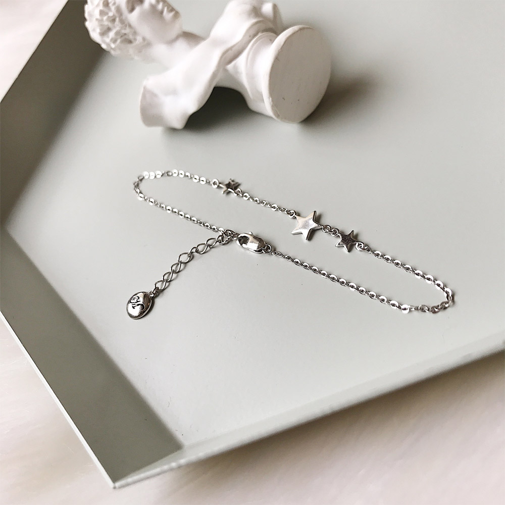 F001三颗星星脚链