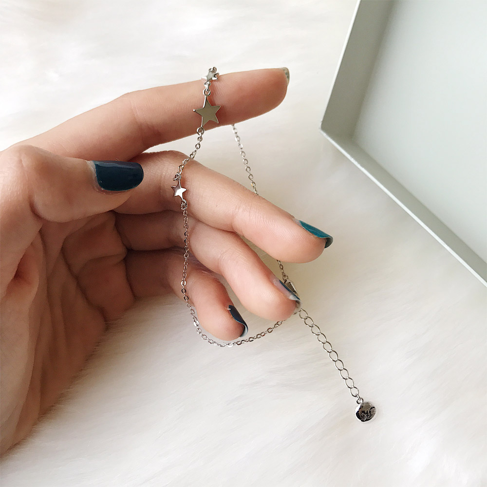 F001三颗星星脚链