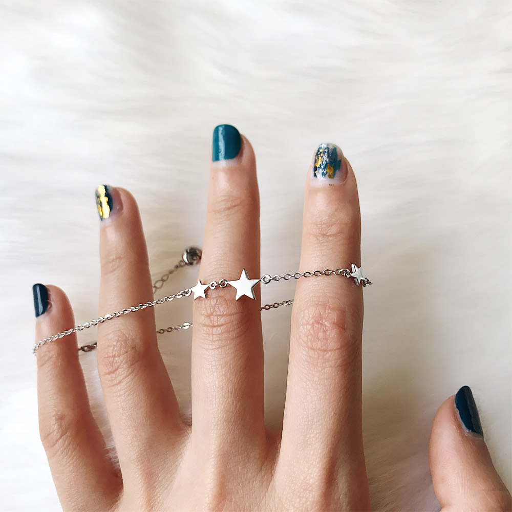 F001三颗星星脚链