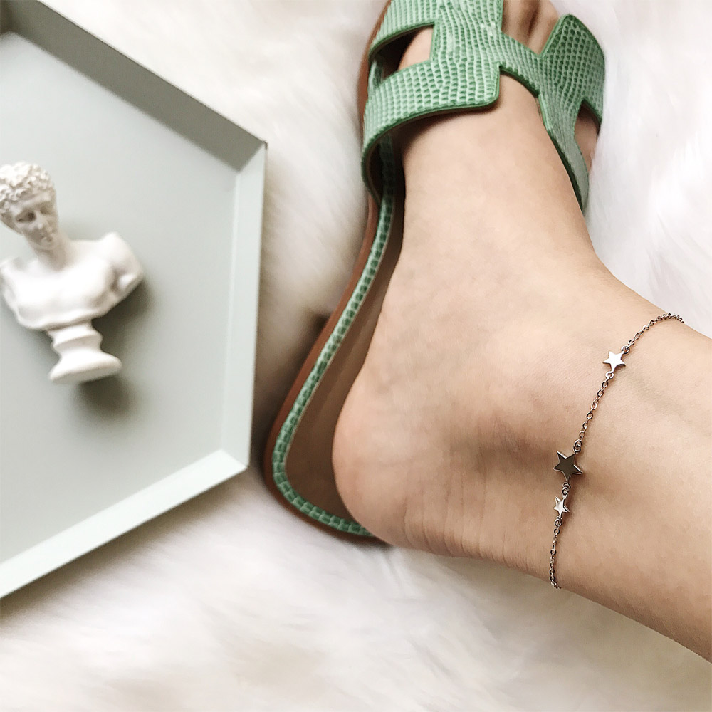 F001三颗星星脚链