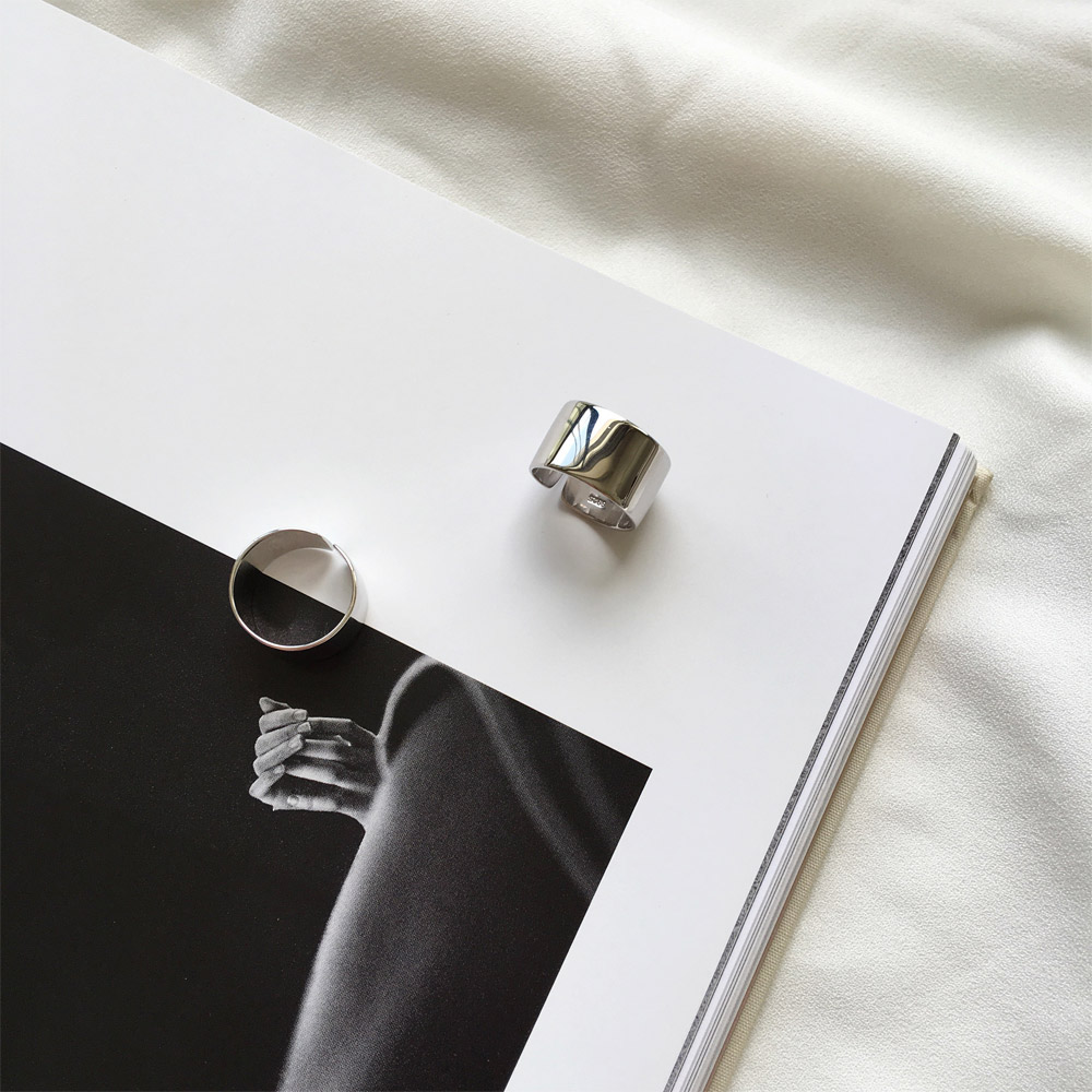 A016宽版光面戒指