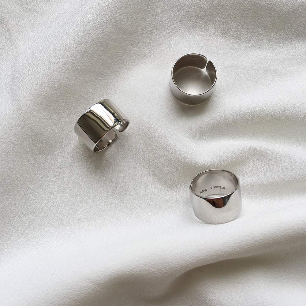 A016宽版光面戒指