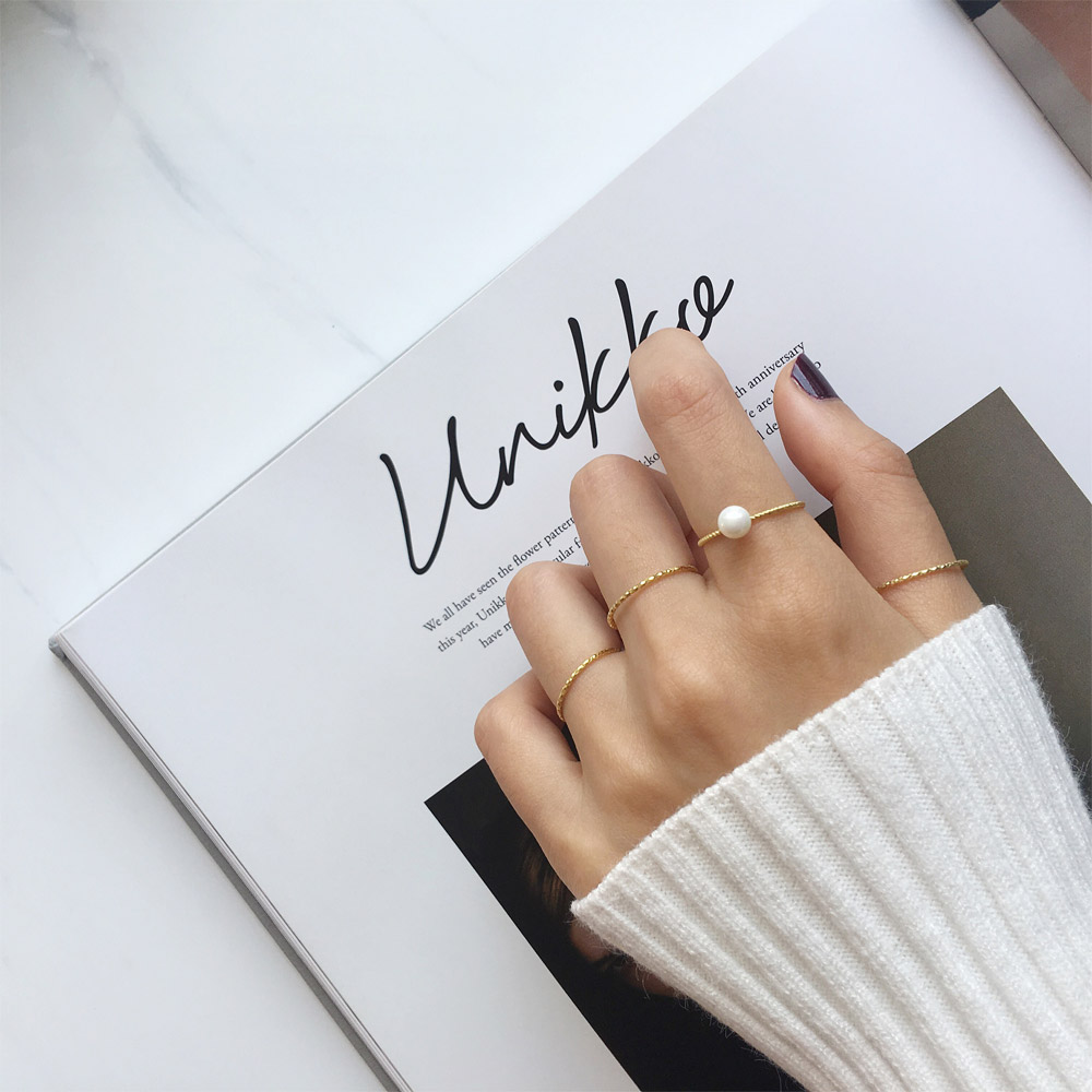 A024_A025_B005金单圈戒指_珍珠金单圈戒指_金蛇骨手链