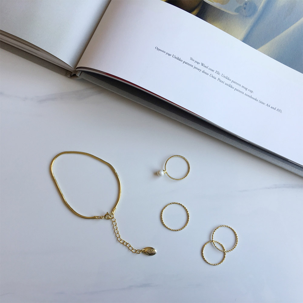 A024_A025_B005金单圈戒指_珍珠金单圈戒指_金蛇骨手链