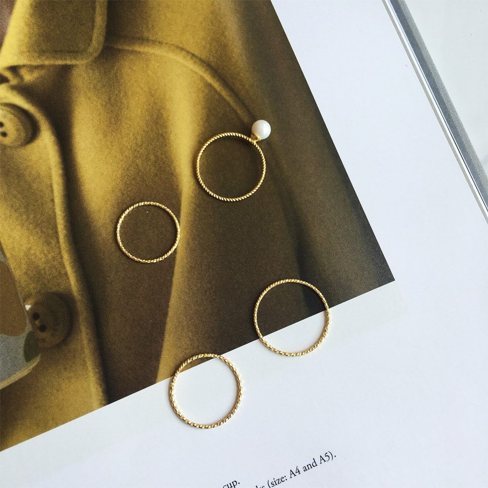 A024_A025_B005金单圈戒指_珍珠金单圈戒指_金蛇骨手链