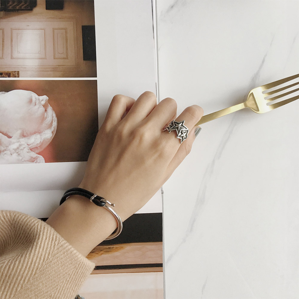 A024复古做旧星星戒指