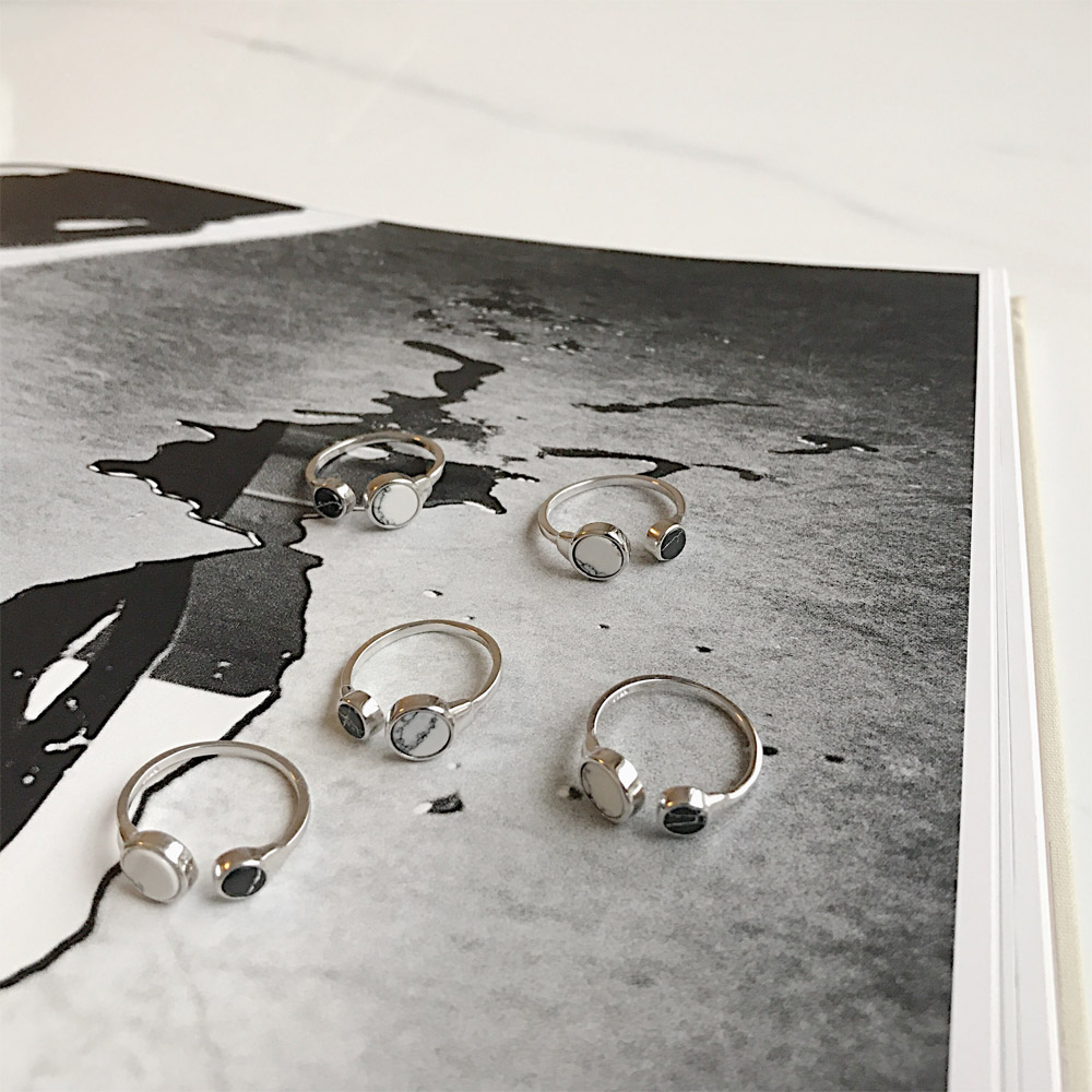 A038黑白松石戒指