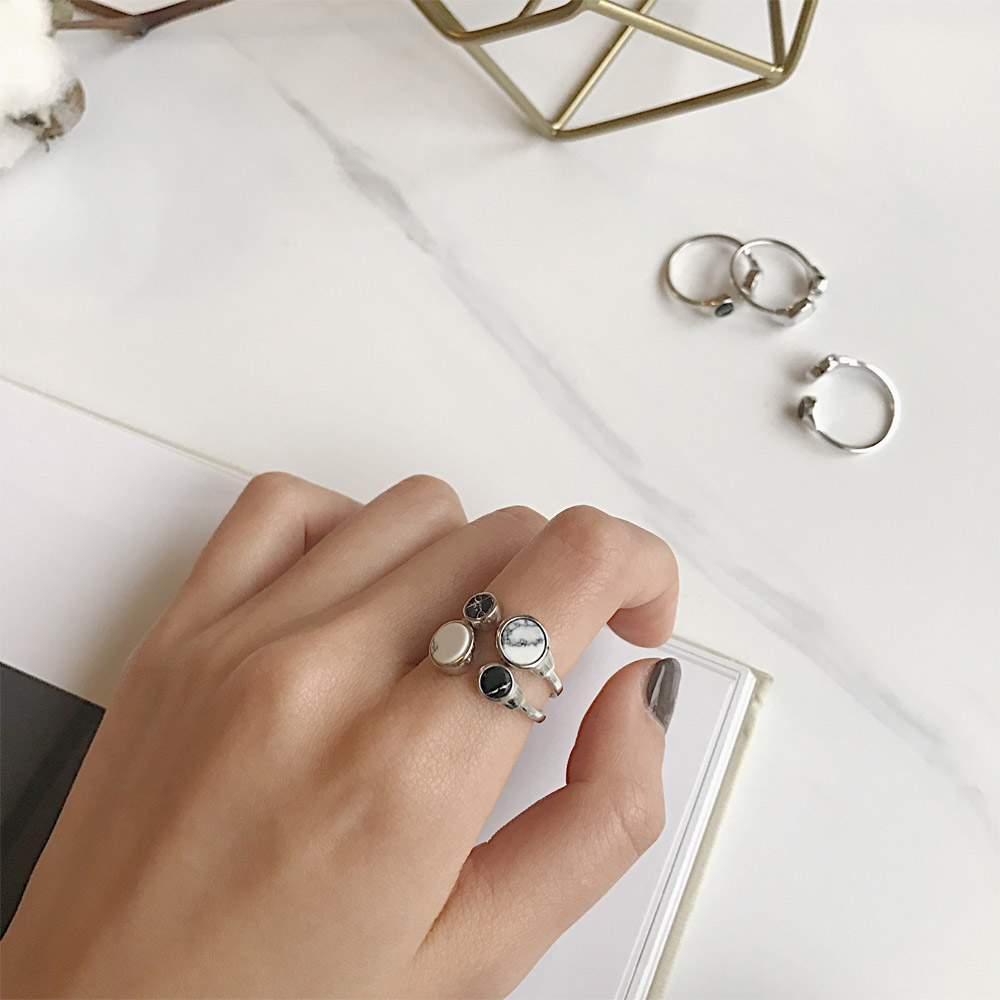 A038黑白松石戒指