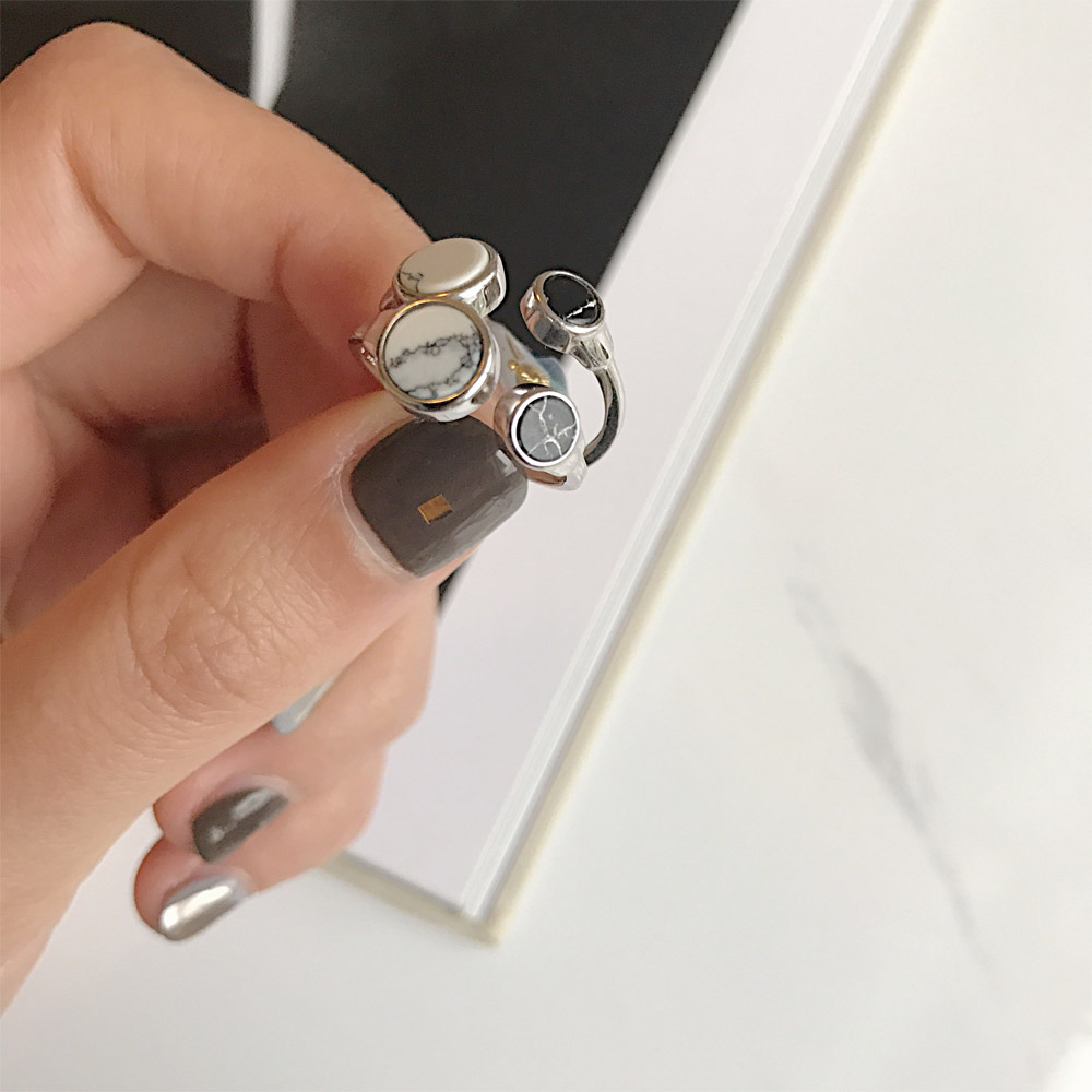 A038黑白松石戒指