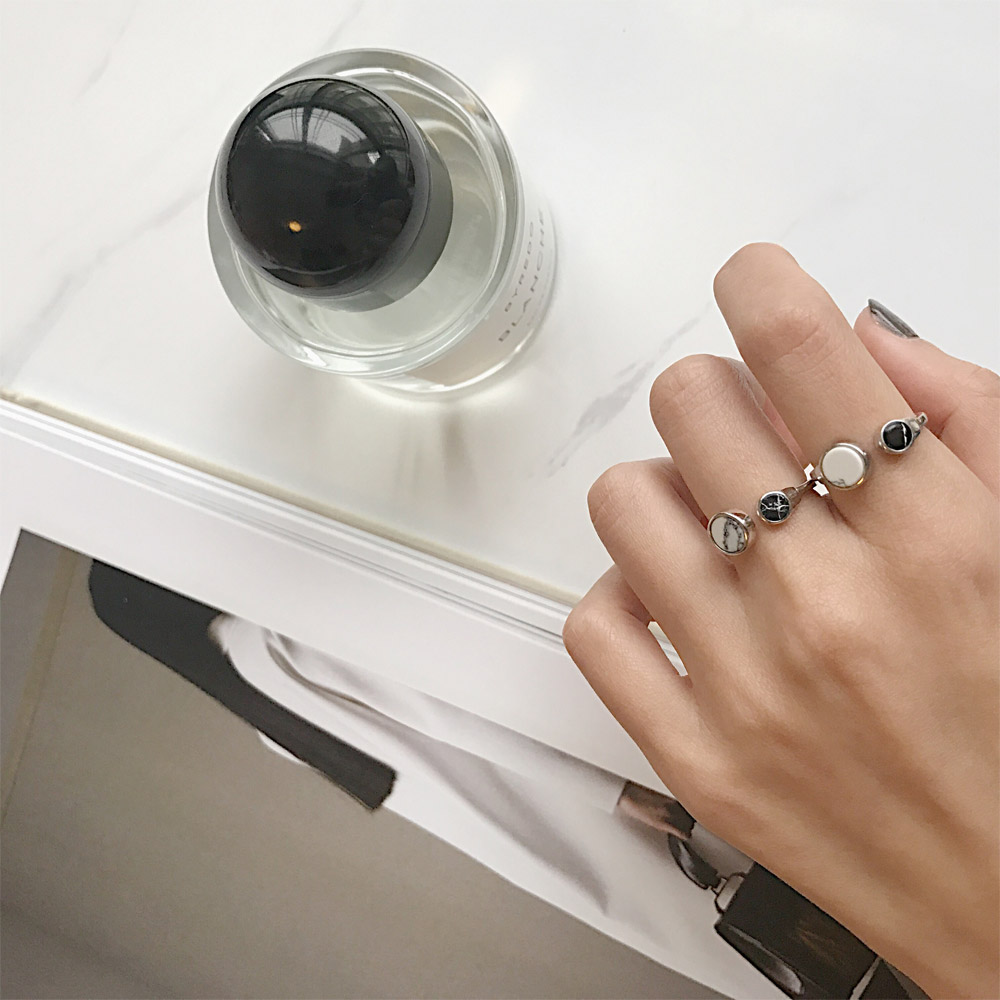 A038黑白松石戒指