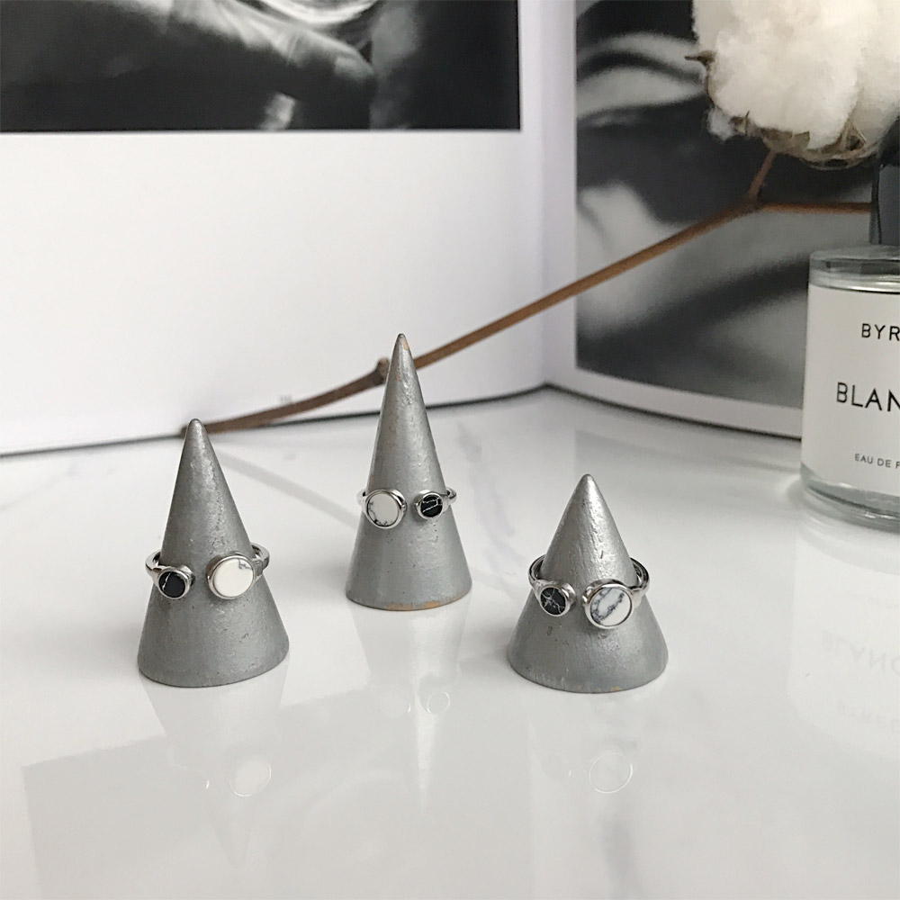 A038黑白松石戒指