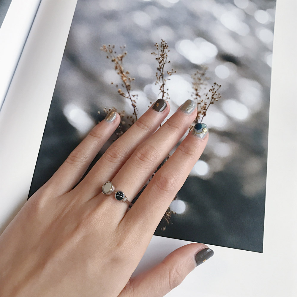 A038黑白松石戒指