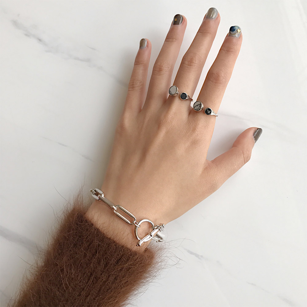 A038黑白松石戒指