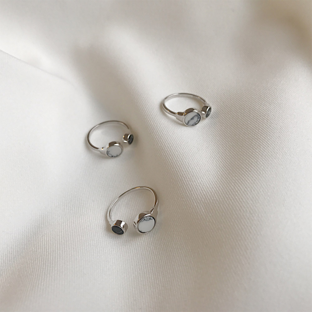 A038黑白松石戒指