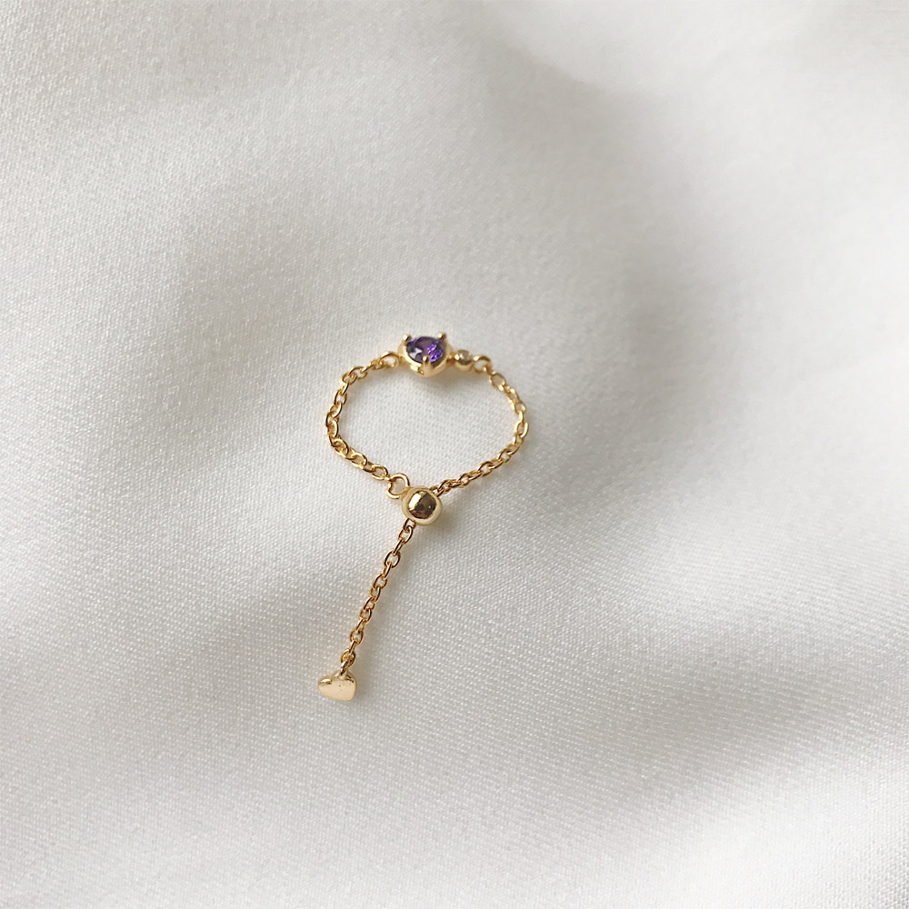 A047紫色爱心戒指