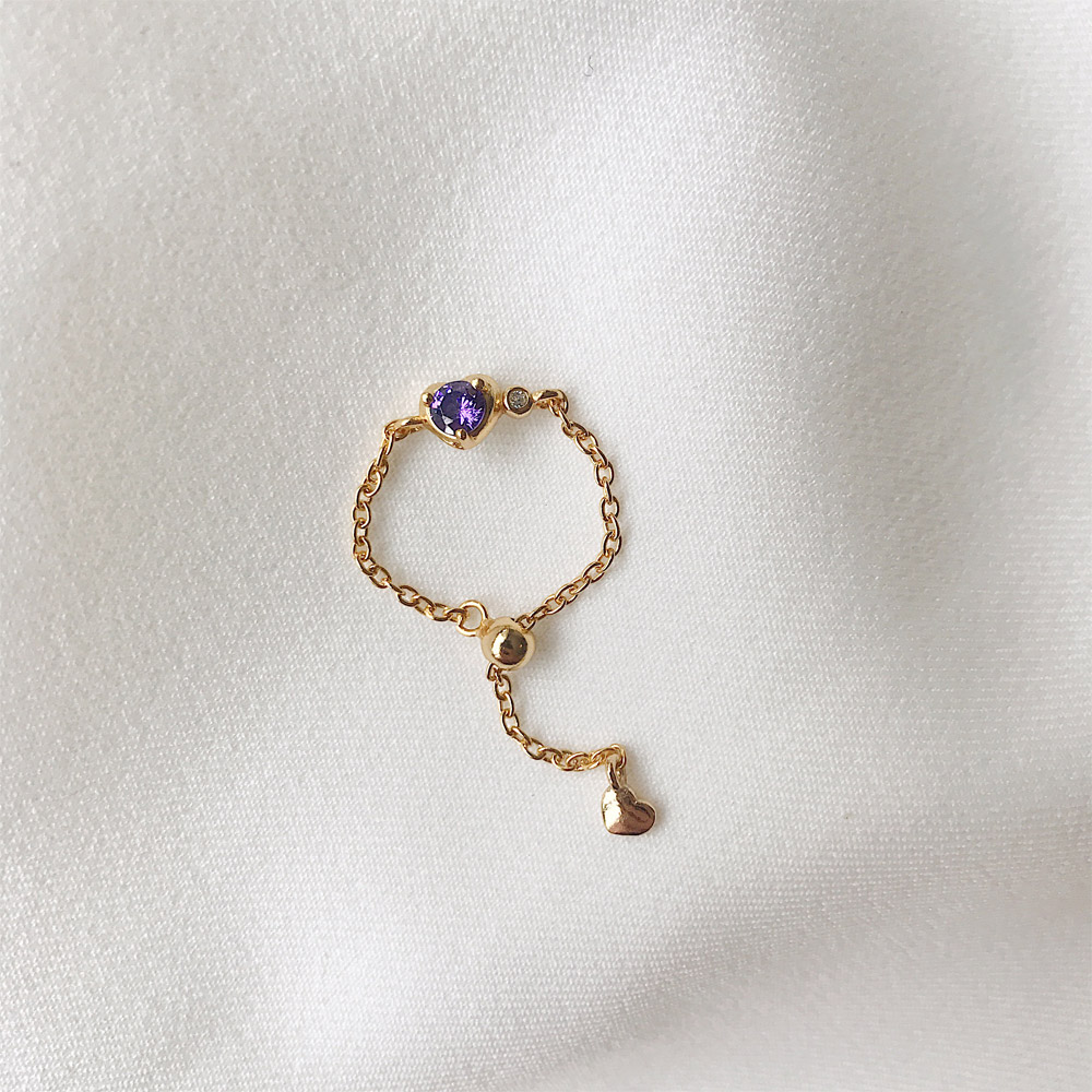 A047紫色爱心戒指