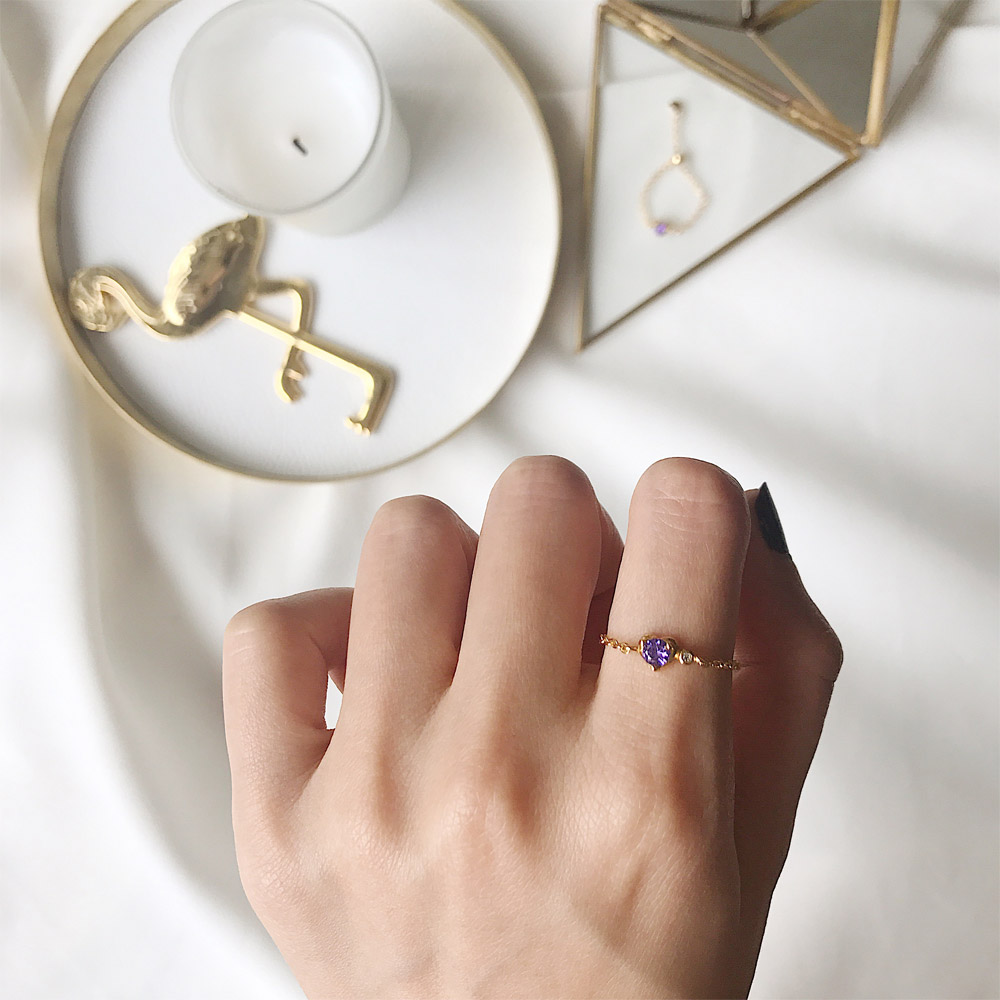 A047紫色爱心戒指
