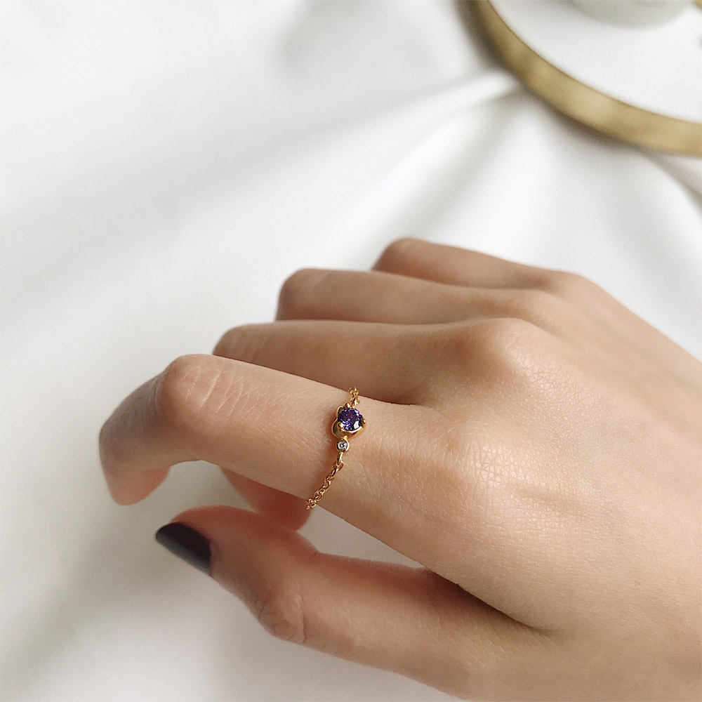 A047紫色爱心戒指