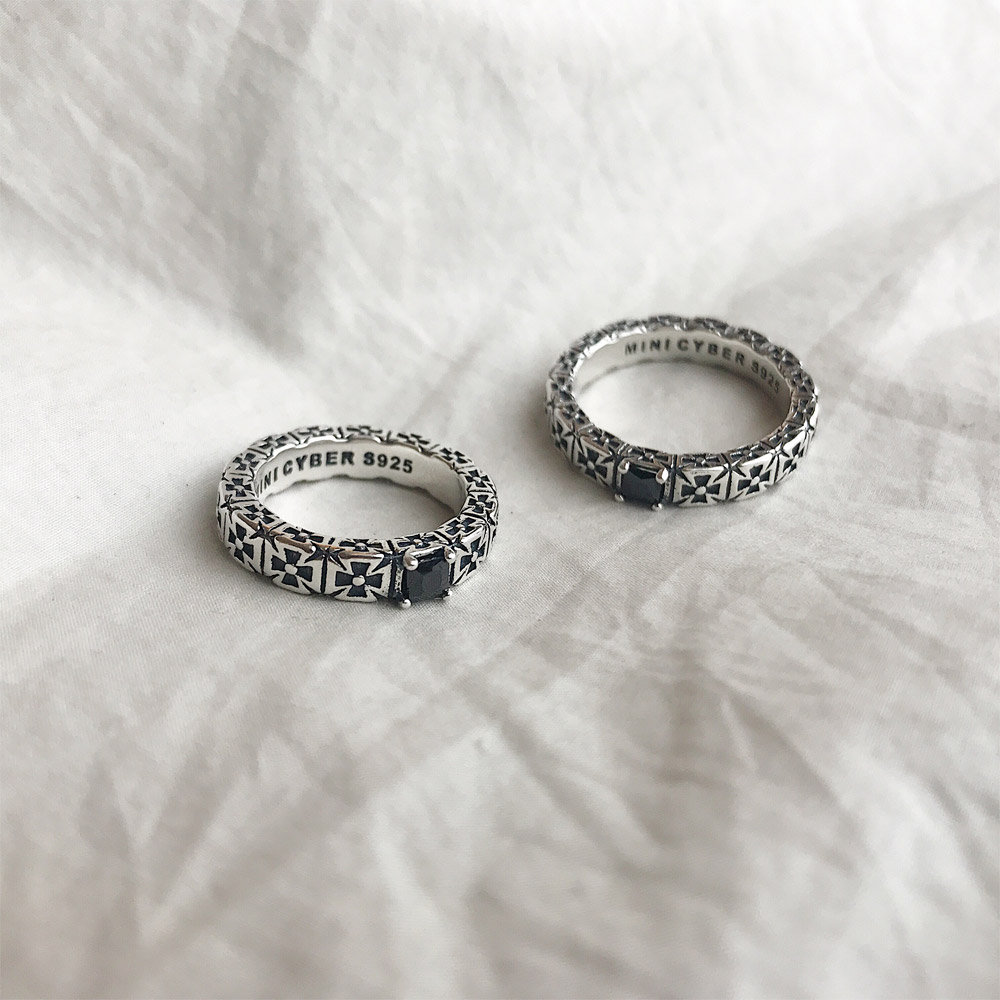 A050锆石花纹情侣戒