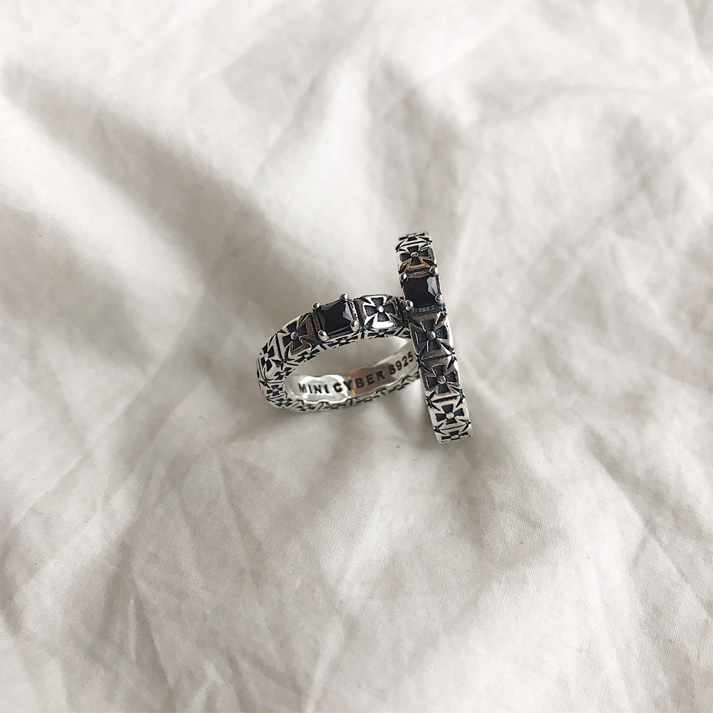 A050锆石花纹情侣戒