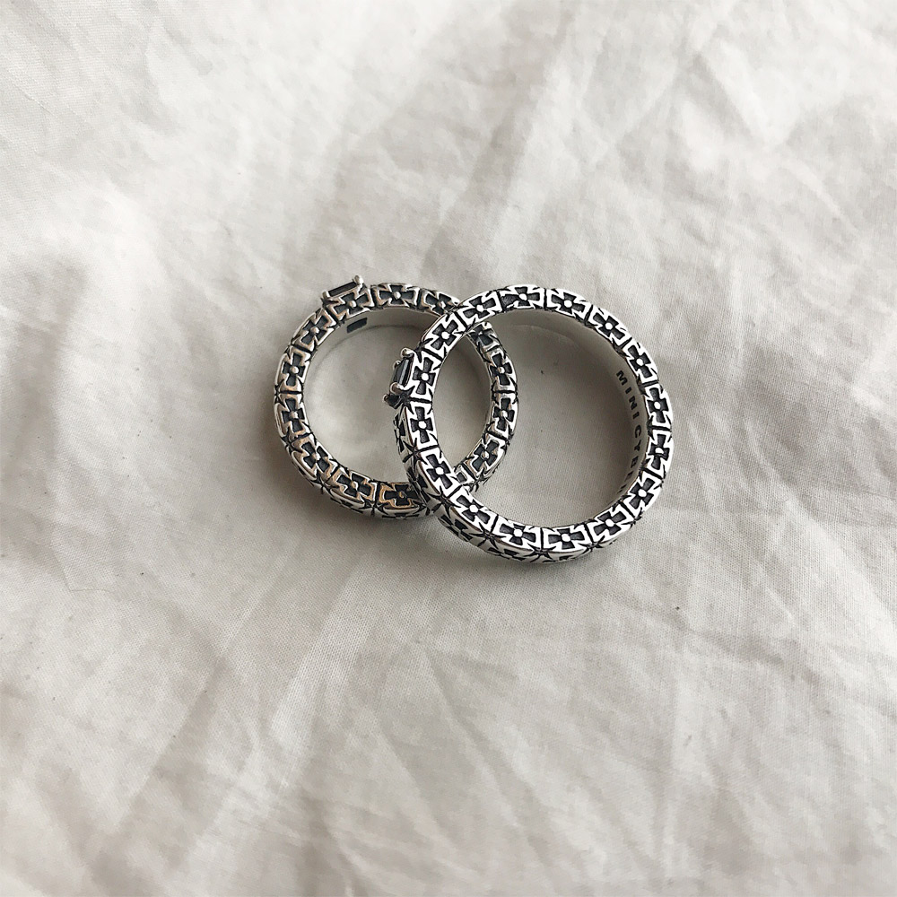 A050锆石花纹情侣戒