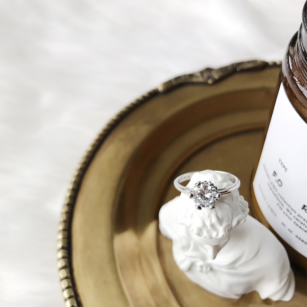 A052六爪锆石镶嵌戒指