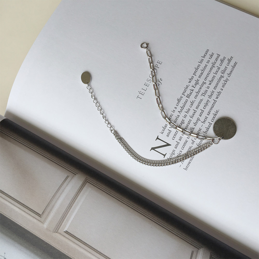 B001做旧圆牌手链