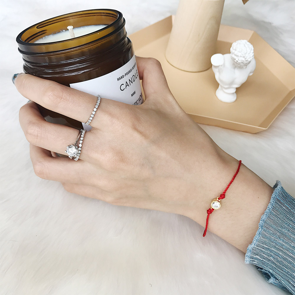 B012锆石红绳手链