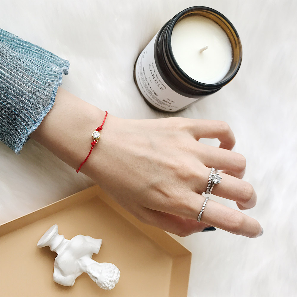 B012锆石红绳手链