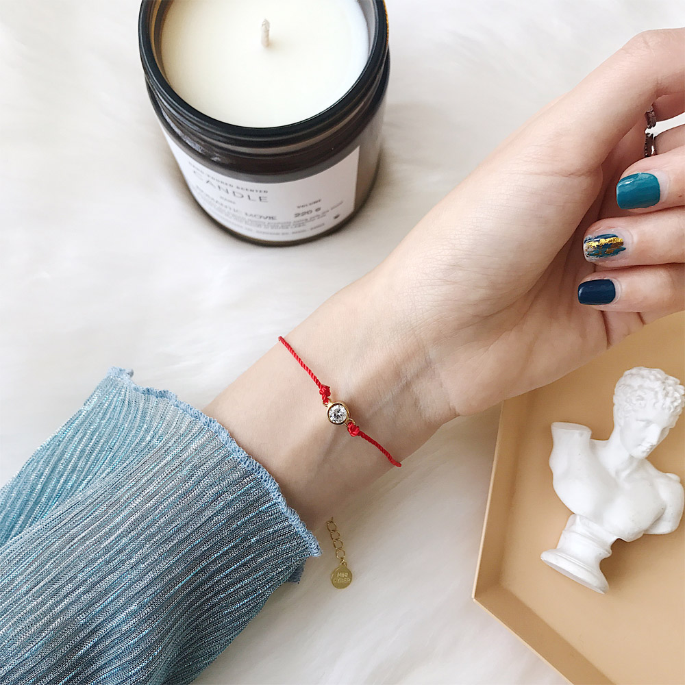 B012锆石红绳手链