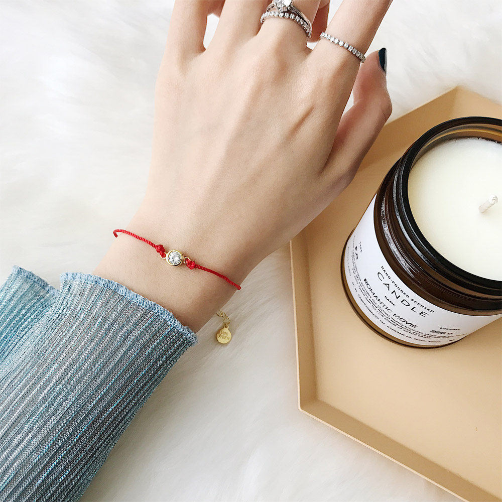 B012锆石红绳手链