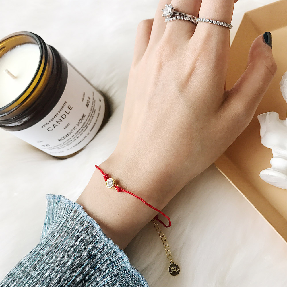 B012锆石红绳手链