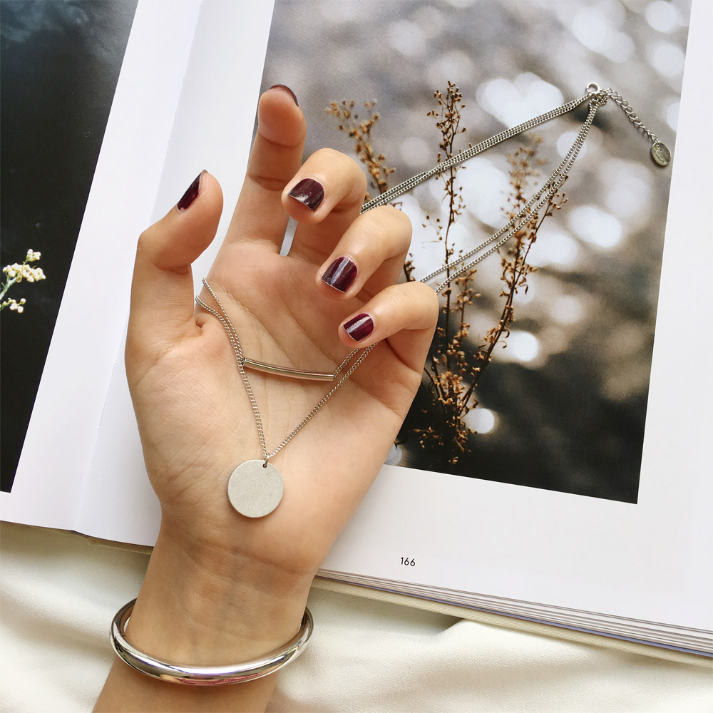 C016磨砂双层项链