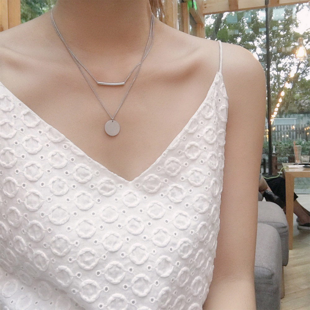 C016磨砂双层项链