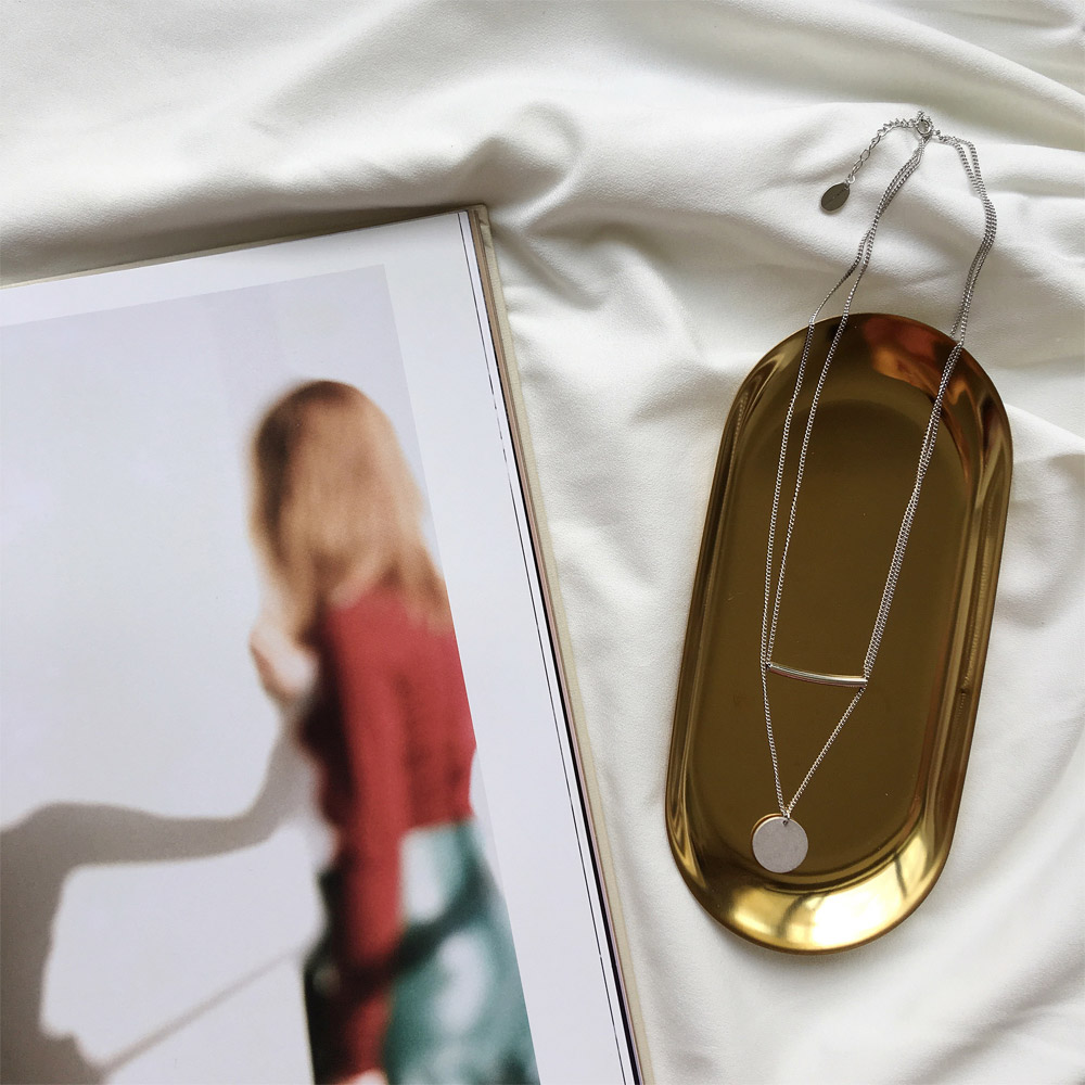 C016磨砂双层项链